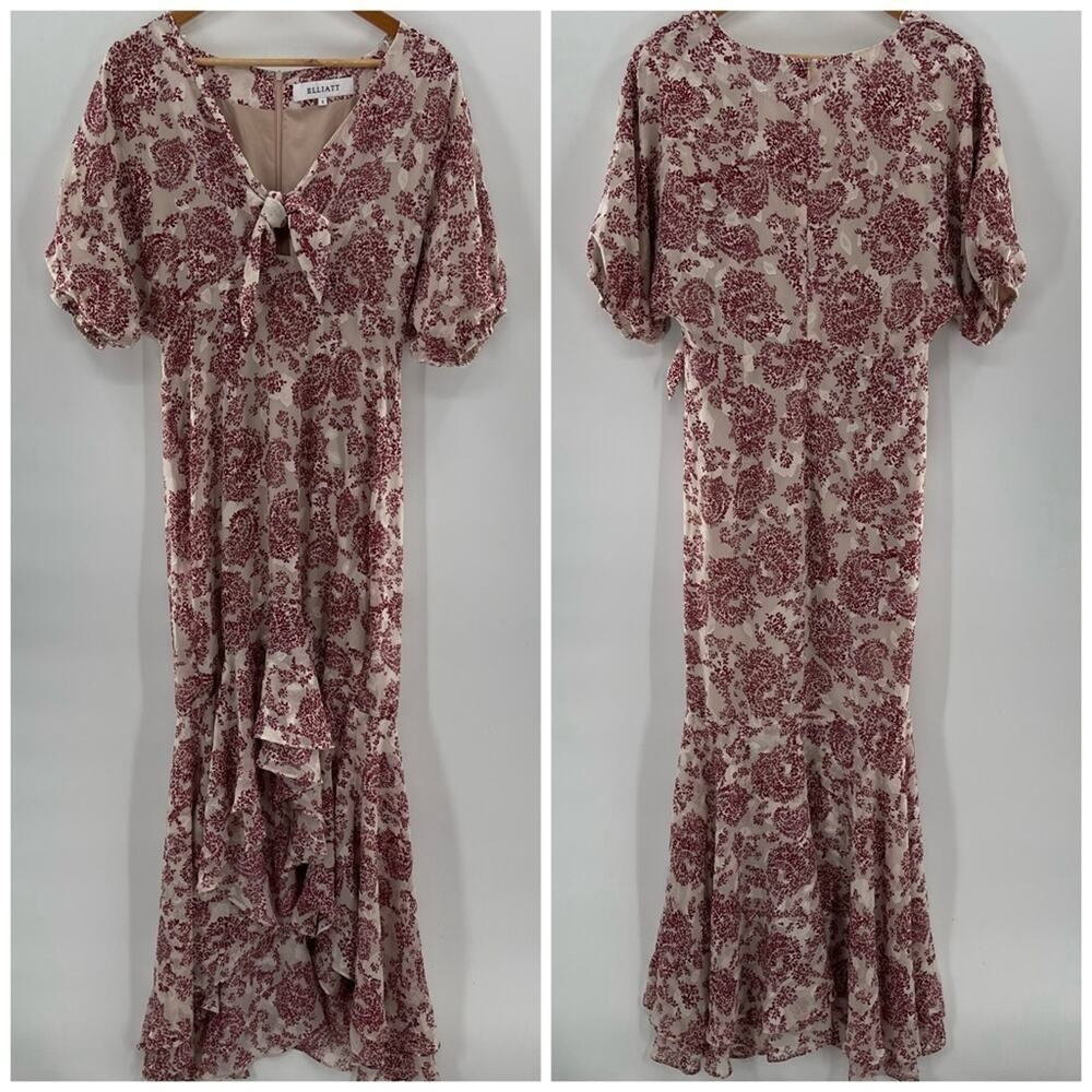 Revolve Elliatt Iridescent Sheath V-Neck Puff Sleeve Cocktail Dress Size Small - Picture 3 of 16
